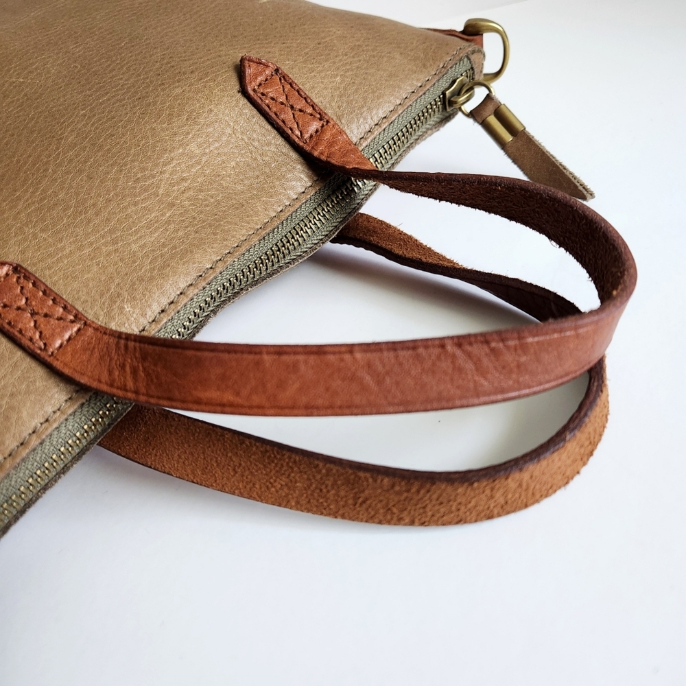 Madewell Transport Neutral Olive Leather Bag With Removable Crossbody Strap - Picture 7 of 16